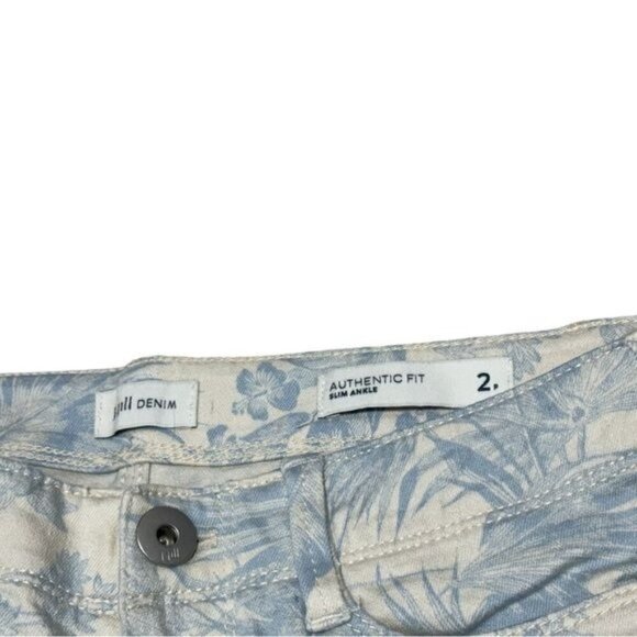 J.Jill Authentic Fit Slim Ankle Printed Jeans Antique Tropical Birds Size 2P - Picture 3 of 10